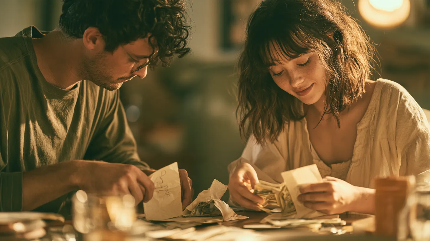 Envelope budgeting system organizing cash for a personal loan payment