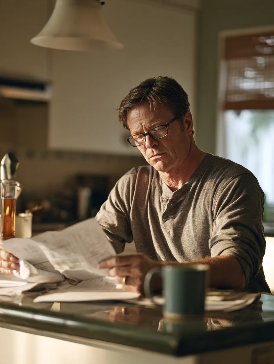 Borrower reviewing monthly bills before requesting a personal loan